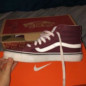 Burgundy high top vans